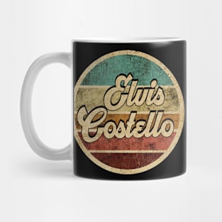 Tanatoraja, circle retro faded Elvis Costello Mug